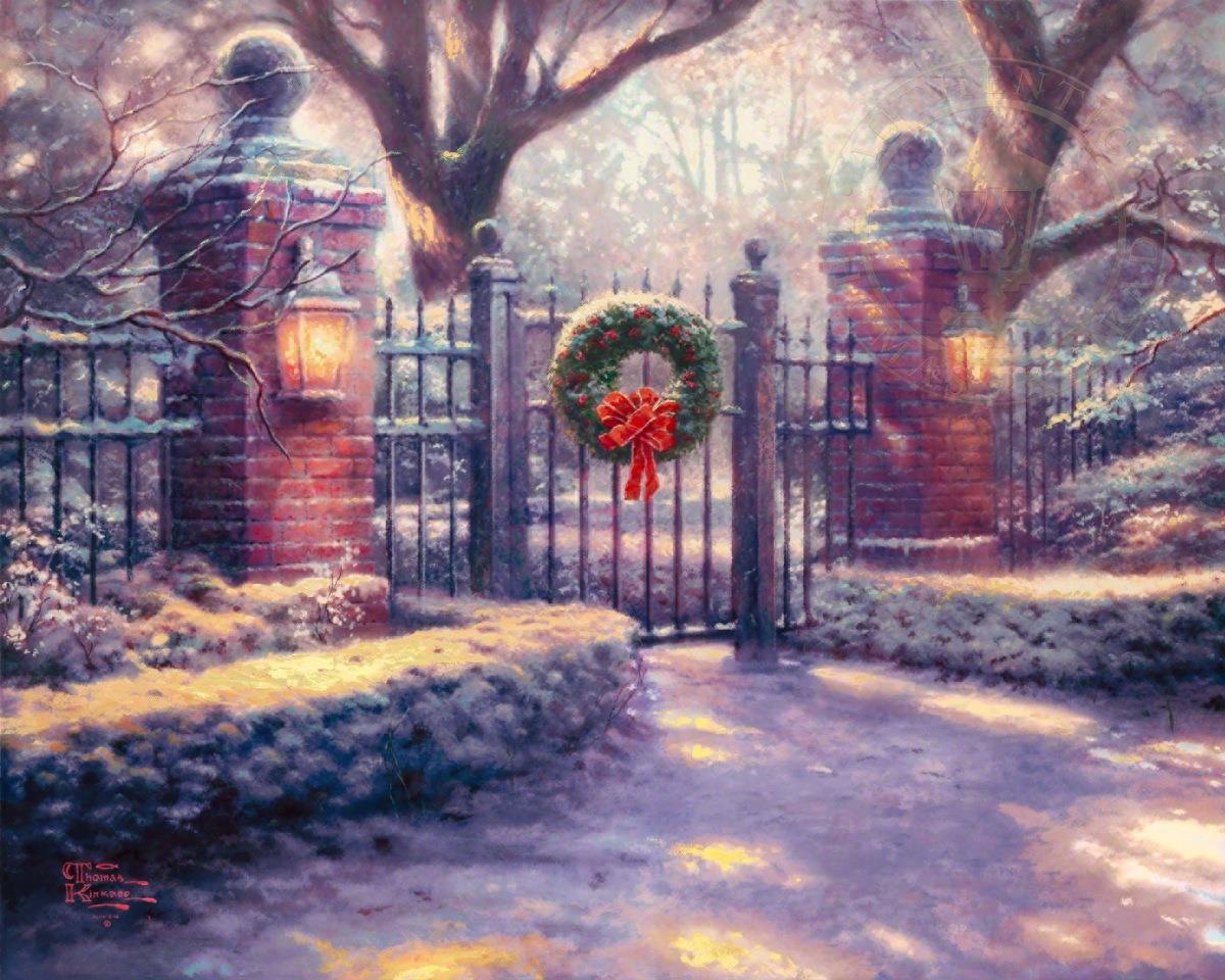 Christmas Gate Thomas Kinkade Oil Paintings